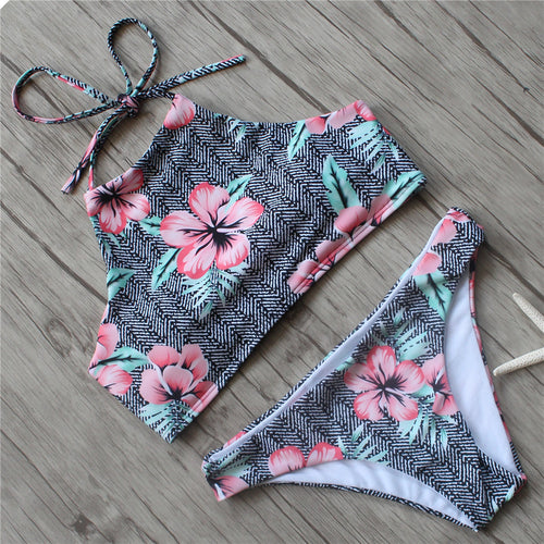 Floral Striped Swimwear