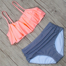 Load image into Gallery viewer, Sexy Female Ruffle Bandeau Brazilian Swimwear