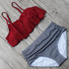 Load image into Gallery viewer, Sexy Female Ruffle Bandeau Brazilian Swimwear