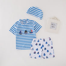 Load image into Gallery viewer, Boys Cool Cartoon Boat Print Kids Swimwear