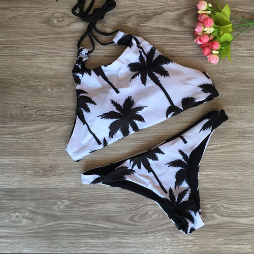 Print Floral Palm Tree Swimwear