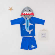 Load image into Gallery viewer, Child Boys Hooded Cool Shark Print Swimwear