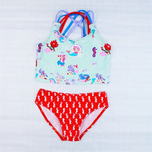 Load image into Gallery viewer, Child Girls Cartoon Mermaid Two  Swimwear