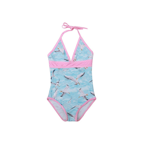 Child Girls Polka Dot Seagull Swimwear