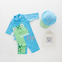 Load image into Gallery viewer, Boy One Cartoon Dinosaur Print Swimwear