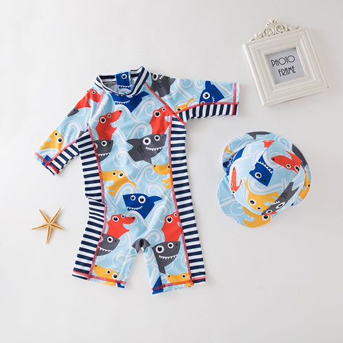 Boy Shark Print Swimwear